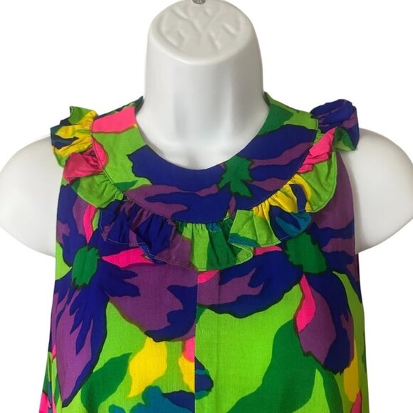 Vintage Rare 1960’s Psychedelic Vibrant Floral Hawaiian A-Line  Maxi Dress Small - Picture 9 of 13